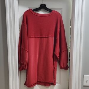 We The Free Red Oversized Sweatshirt